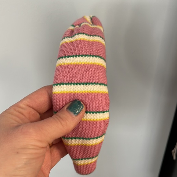 Lele Sadoughi Pique knotted headband Rose Stripe 650 New with tag - Picture 2 of 7